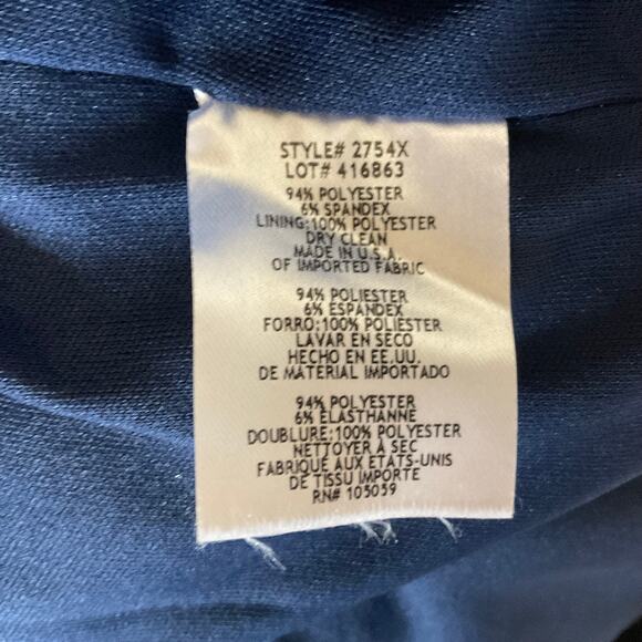 XSCAPE Backless Ruffled Halter Sheath Cocktail Dress Blue Size 14 High Low Midi - Picture 11 of 13